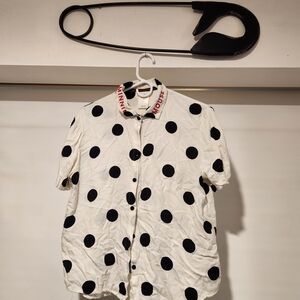 White and Black Disney Polka Dot Shirt